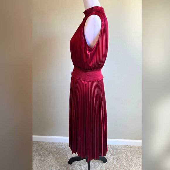 SaksFifthAvenue Nanette Lepore Midi Dress Pleated Blouson Dress - Picture 4 of 11